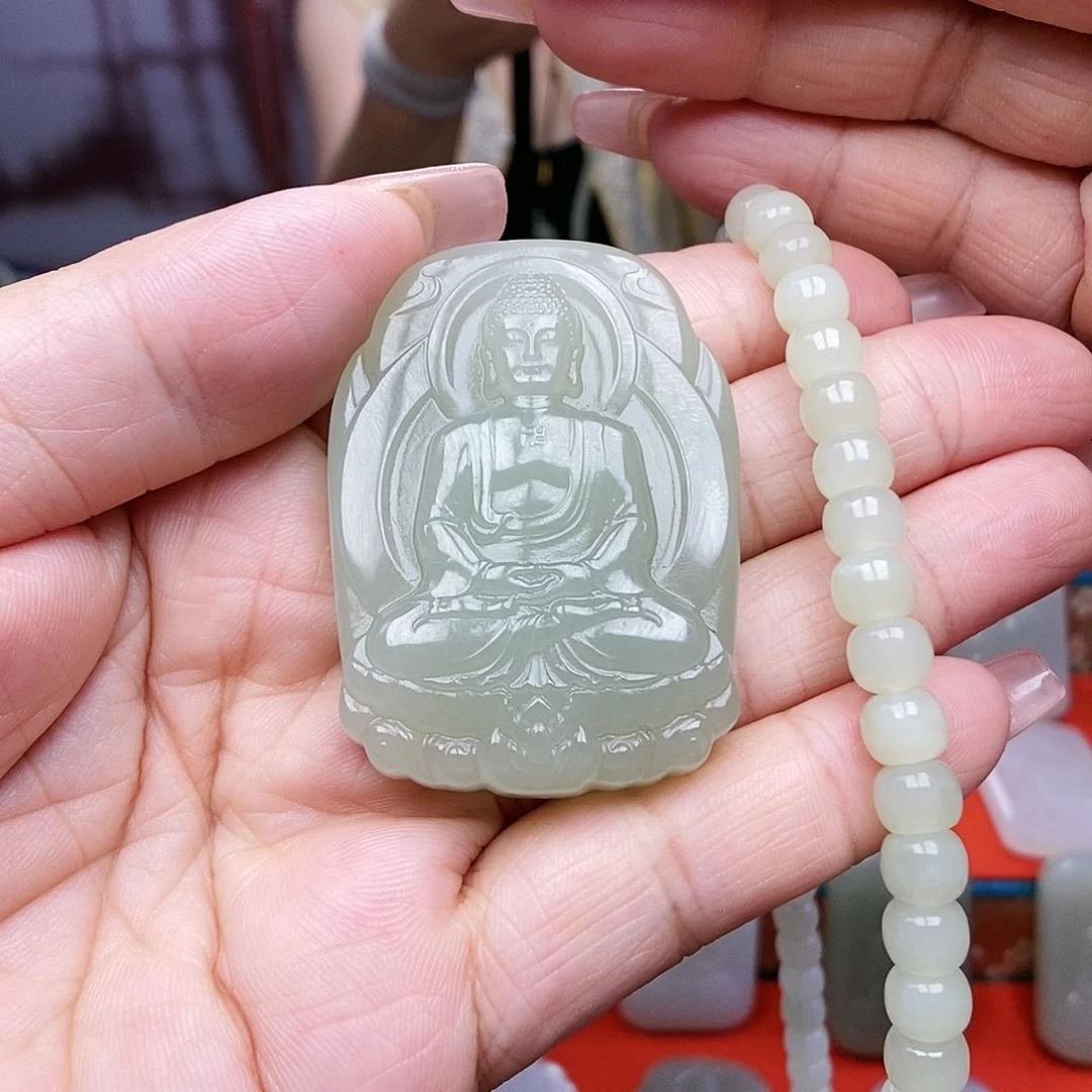 和田玉未镶嵌颈饰平**安