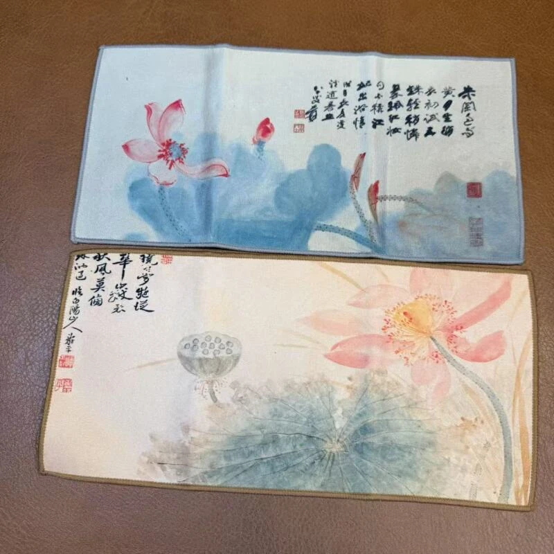 加厚款国风荷韵连连茶巾2条装（无礼盒）-0225