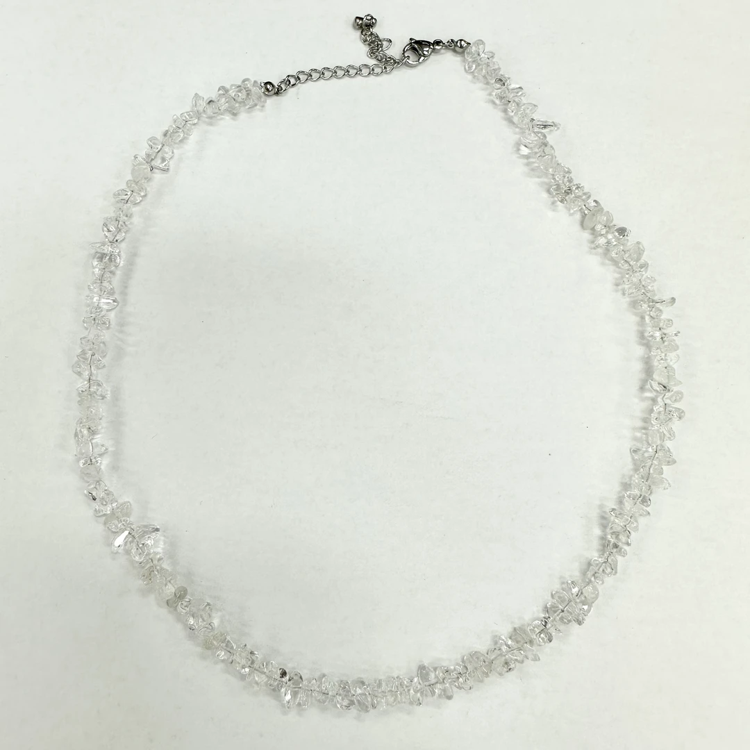 天然水晶白水晶设计师款项链 3826