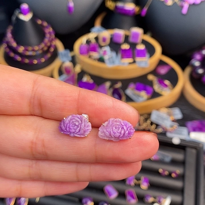 苏纪石（舒俱来）18K金镶嵌耳饰