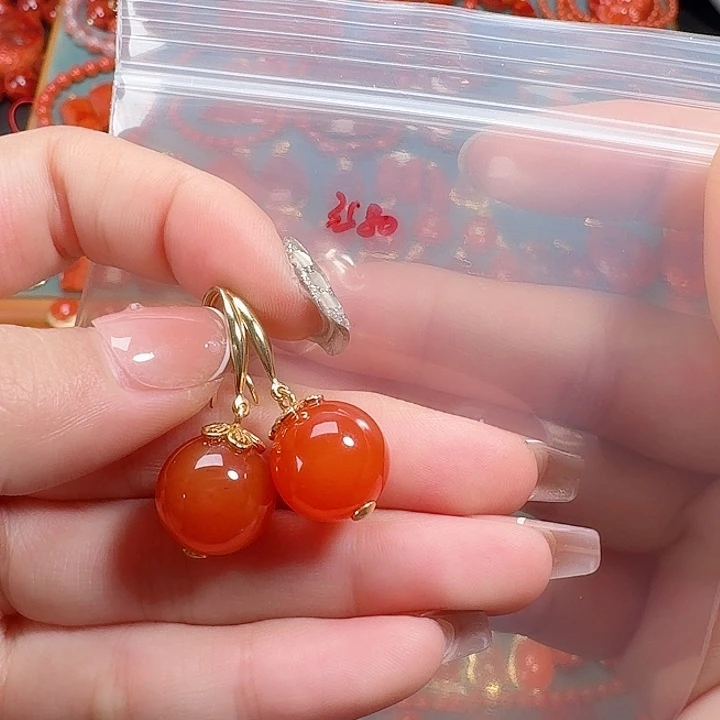 南红玛瑙银S925镶嵌13+