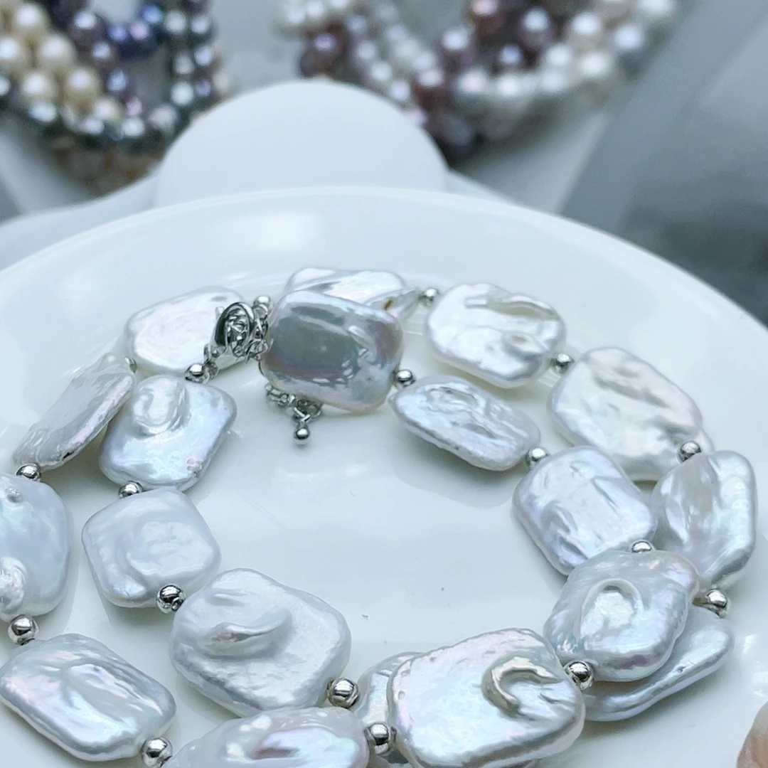 淡水珍珠颈饰钛钢