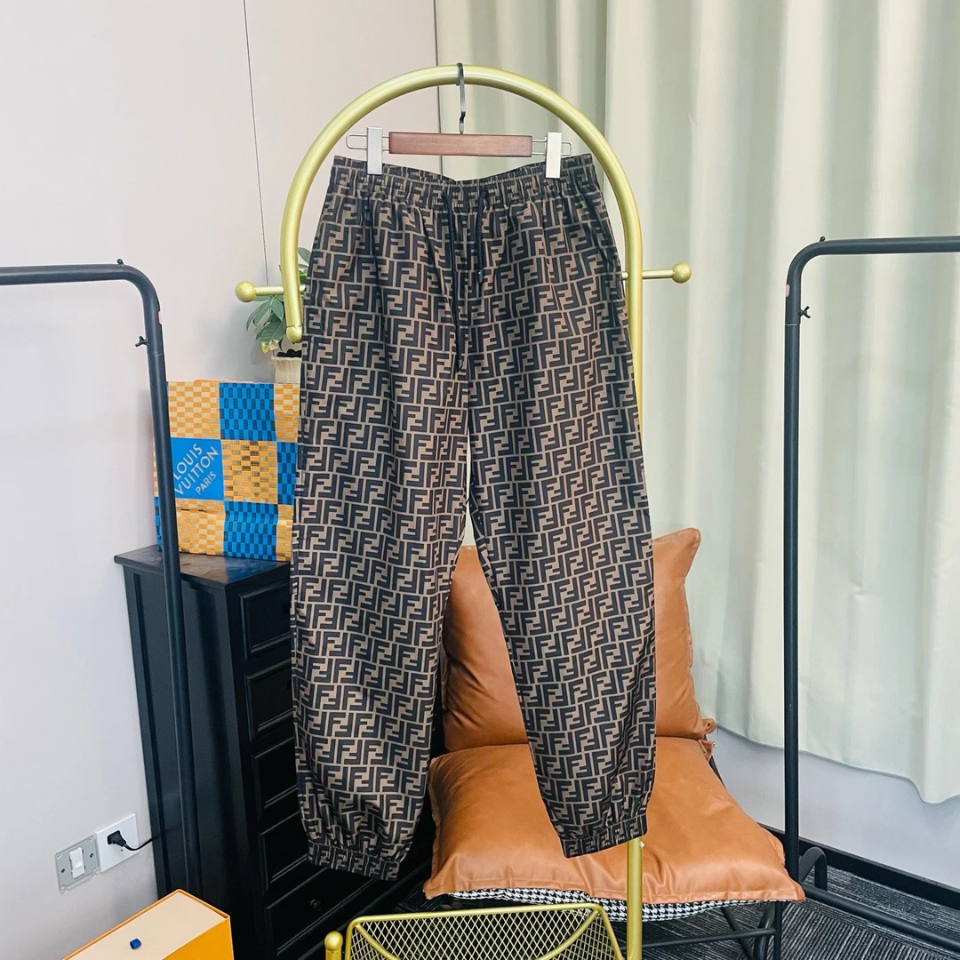 99新 FENDI/芬迪 棕色满印长裤 46码 99新