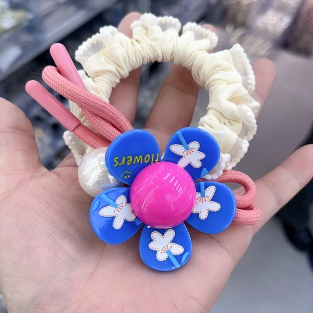 D164韩系蓝色太阳花肠圈