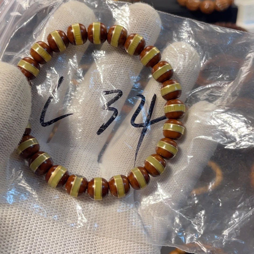 紫金鼠手串9×8实心乌料腰带一线天L34