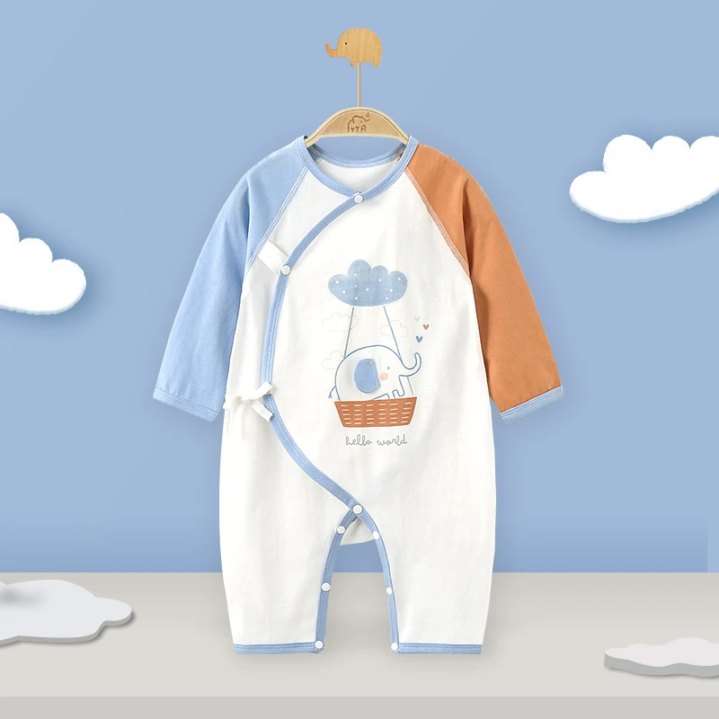 yya新生儿婴儿连体衣春秋款满月宝宝衣服长袖哈衣爬爬服 YA0078
