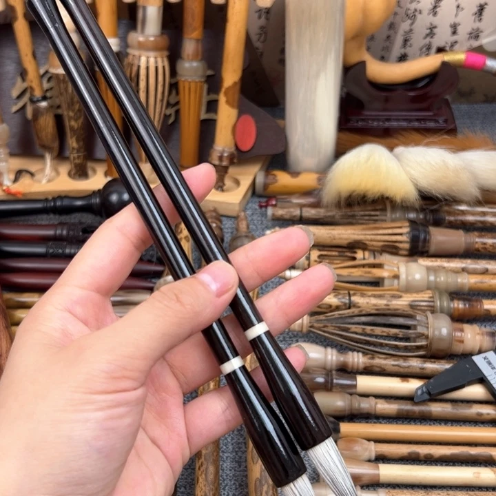 孤品 3.8*2 黑檀狐狸毛