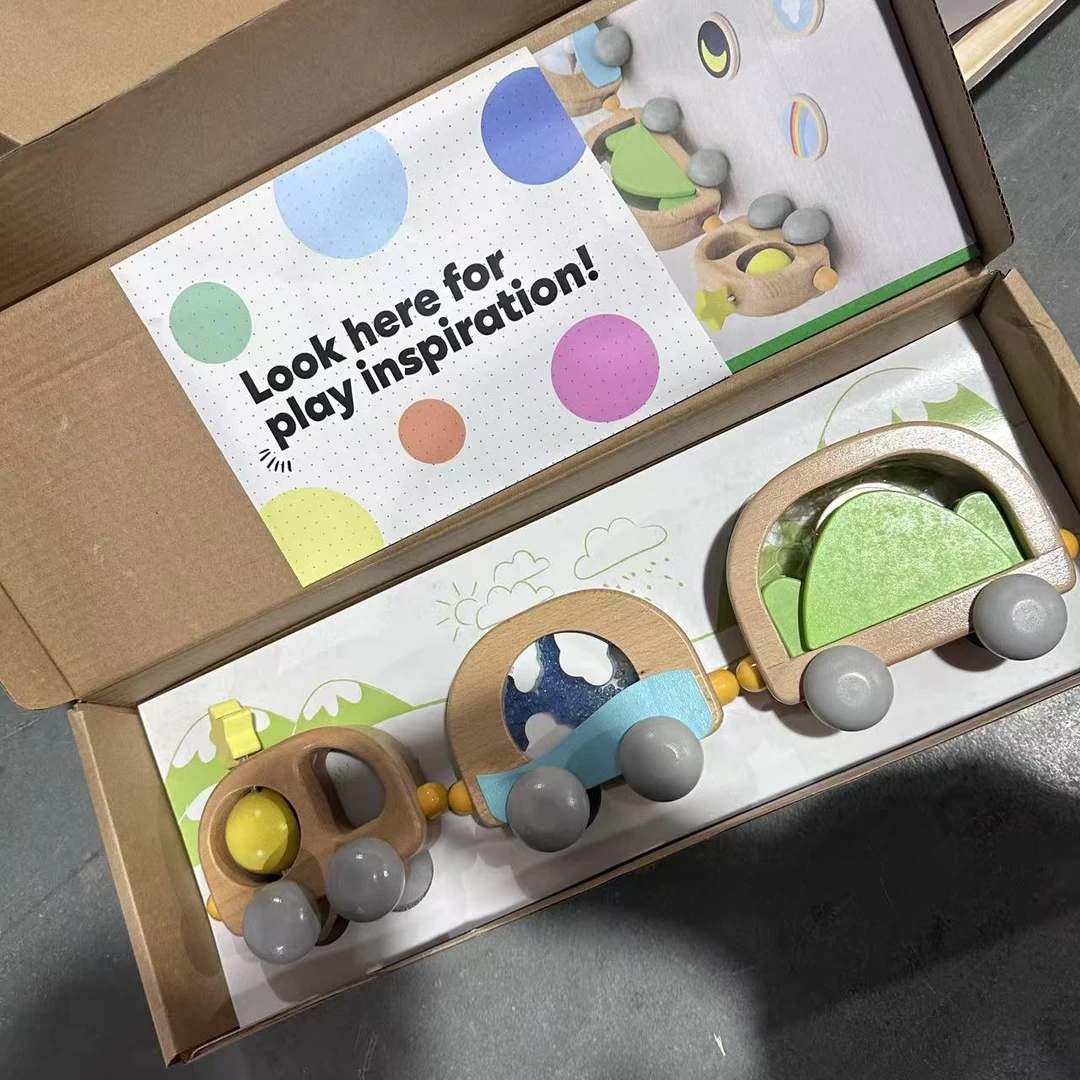 婴幼儿可啃咬木质手拖拉小车