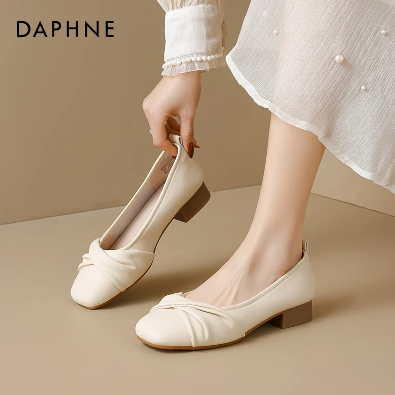 达芙妮浅口单鞋女2025新款夏季芭蕾玛丽珍女鞋浅口通勤豆豆妈妈鞋