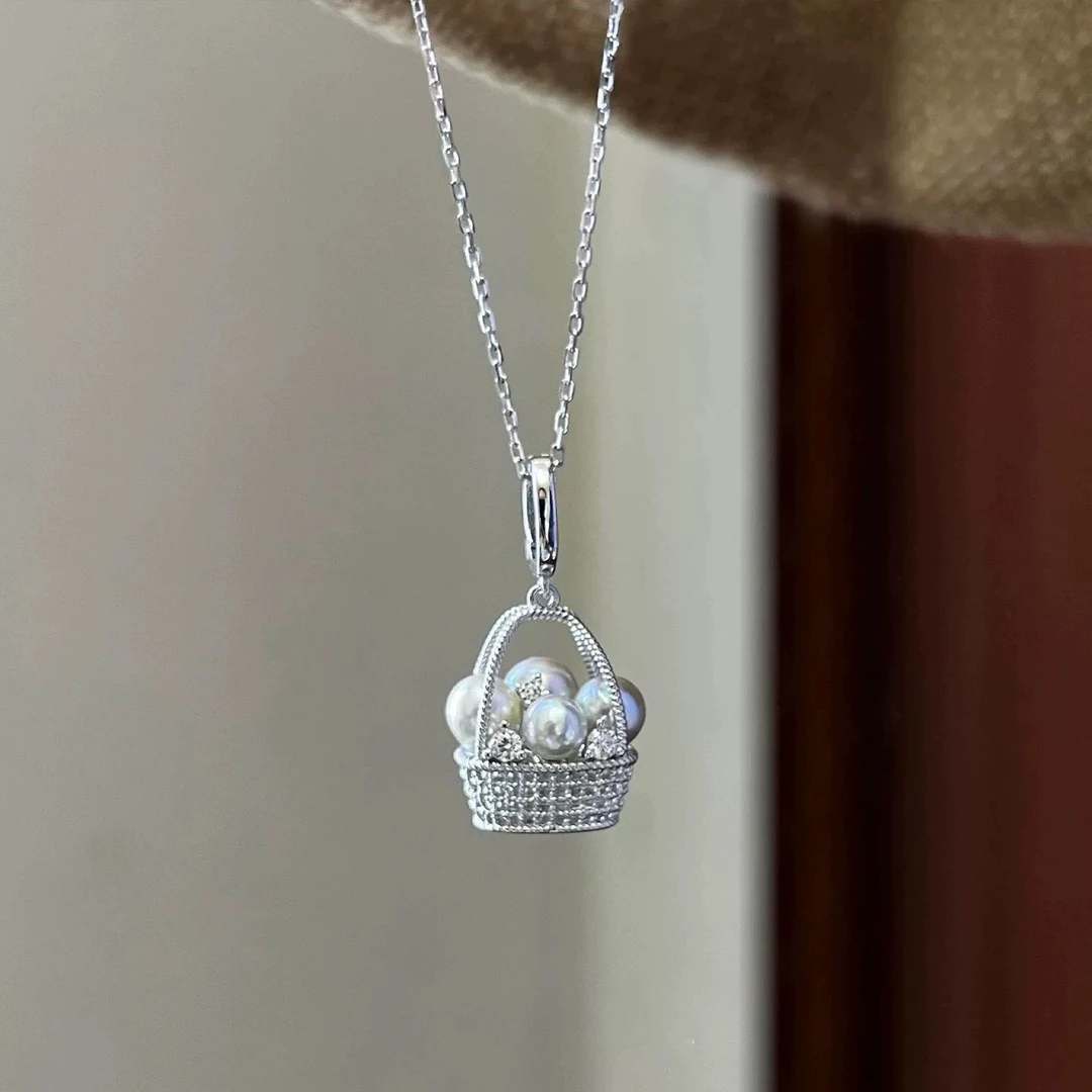 钛钢项链 梅姐饰品65 高货版珠珠花篮项链毛衣链轻奢小众气质