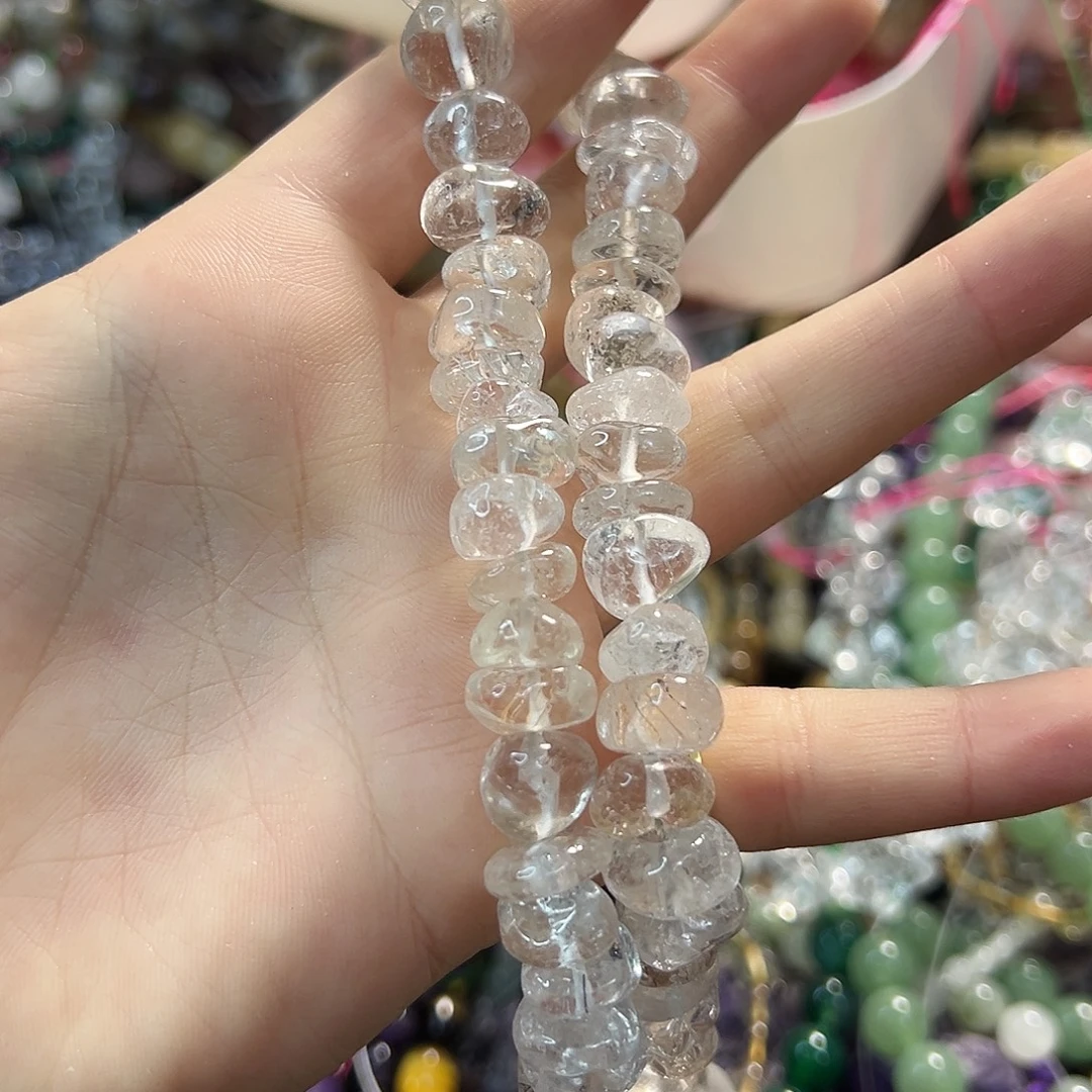 玛瑙/玉髓合金珠宝半成品浅茶晶随形。 一条