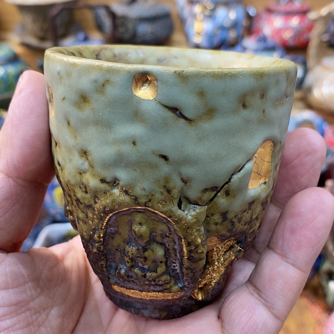 粗陶志野柴烧茶器