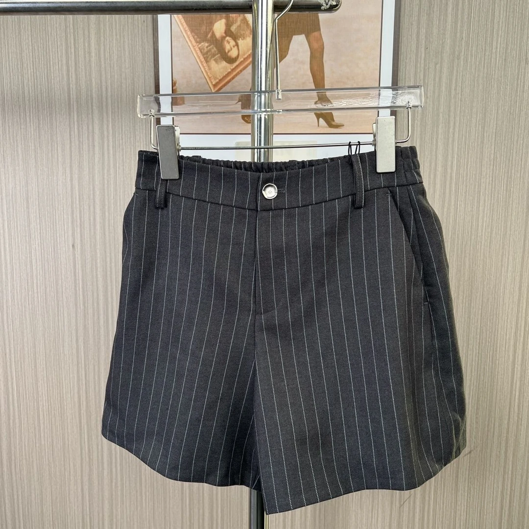 1166撤柜DS时尚百搭西装条纹设计款休闲短裤裤子