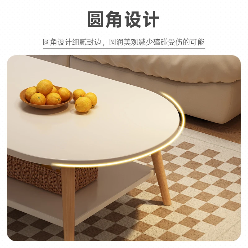 圆形现代茶桌茶几小桌子极简圆桌客厅边几小户型双层简约家用