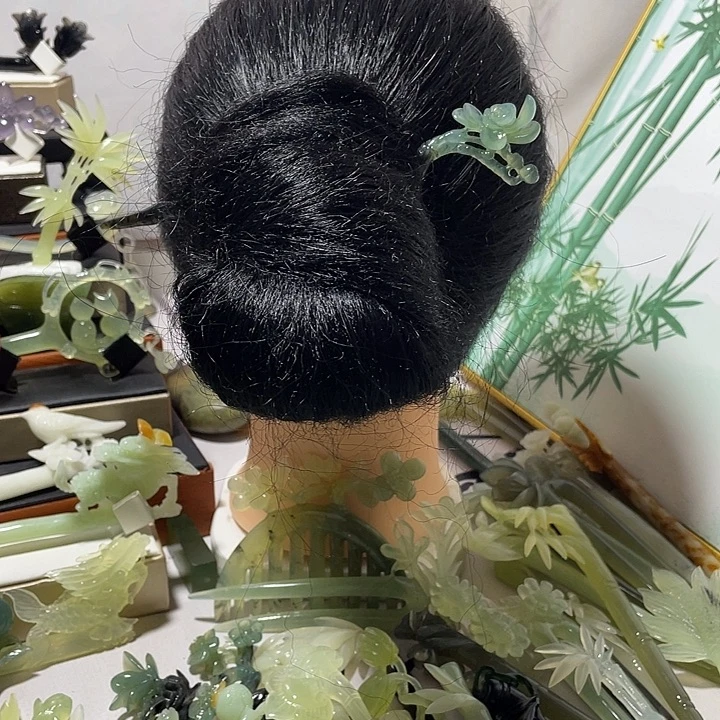 蛇纹石玉合金发饰