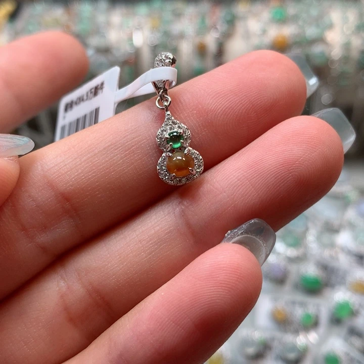 翡翠戒指银S925镶嵌"****~吊坠