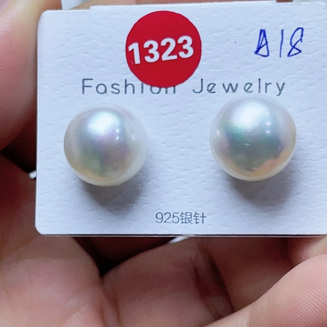 b***熙淡水珍珠银S925镶嵌耳饰