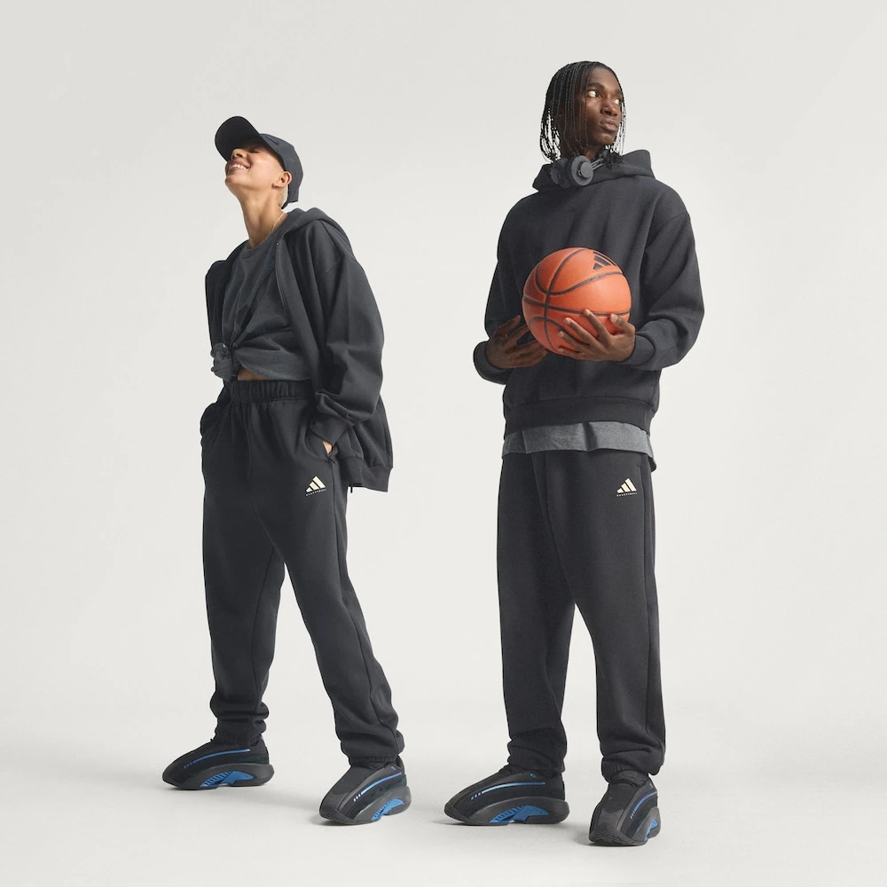 【滔搏联动】adidas/阿迪达斯情侣款加绒篮球运动裤JX5595
