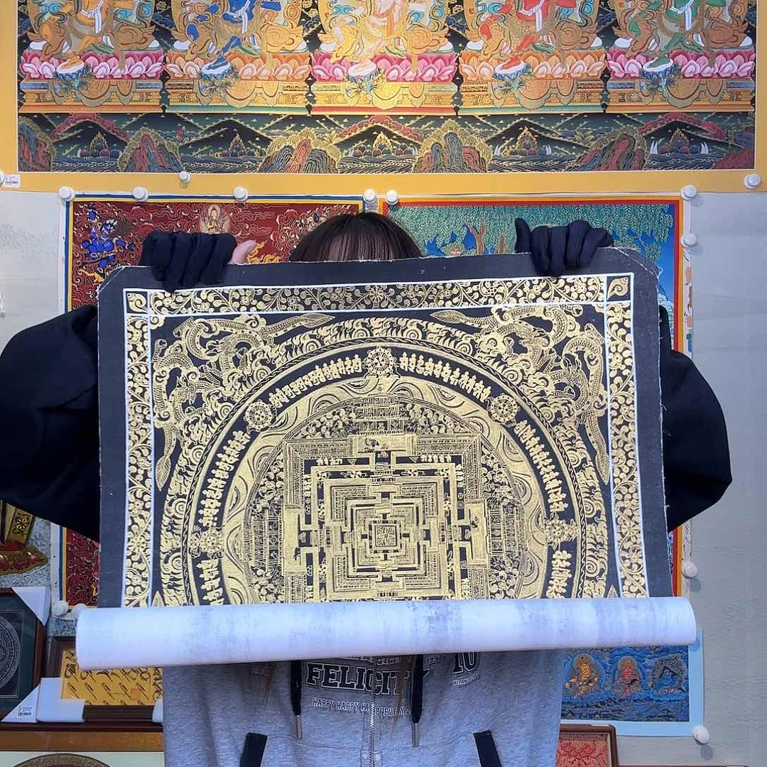 卷轴画纯手绘唐卡坛城50厘米左右