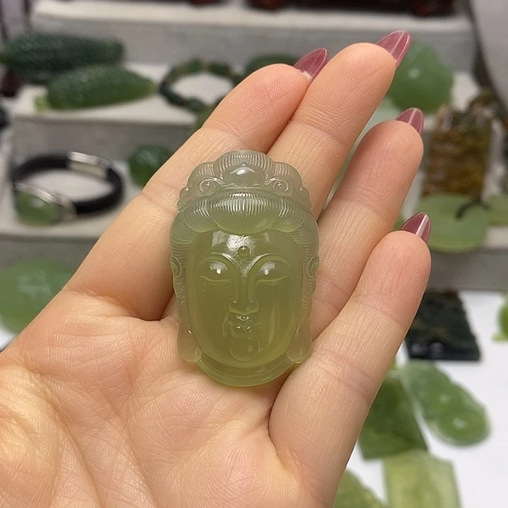 蛇纹石玉未镶嵌挂件涞****城