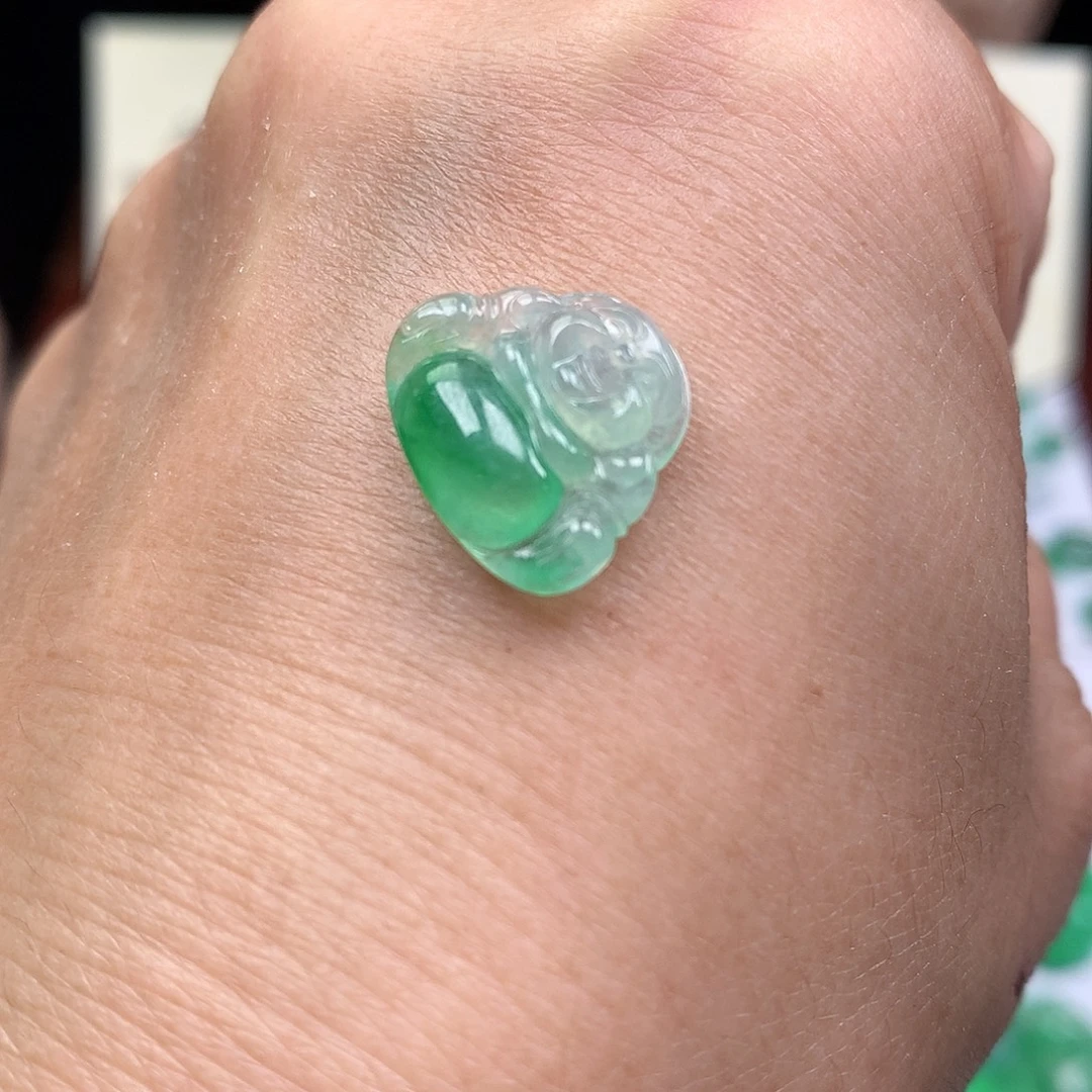 翡翠裸石缅甸天然A货翡翠冰种佛公