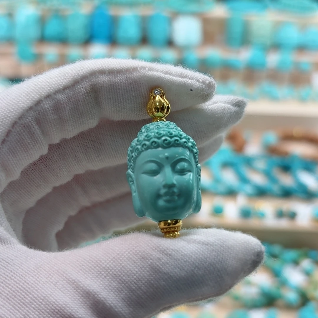 绿松石22K金镶嵌珠宝奇石