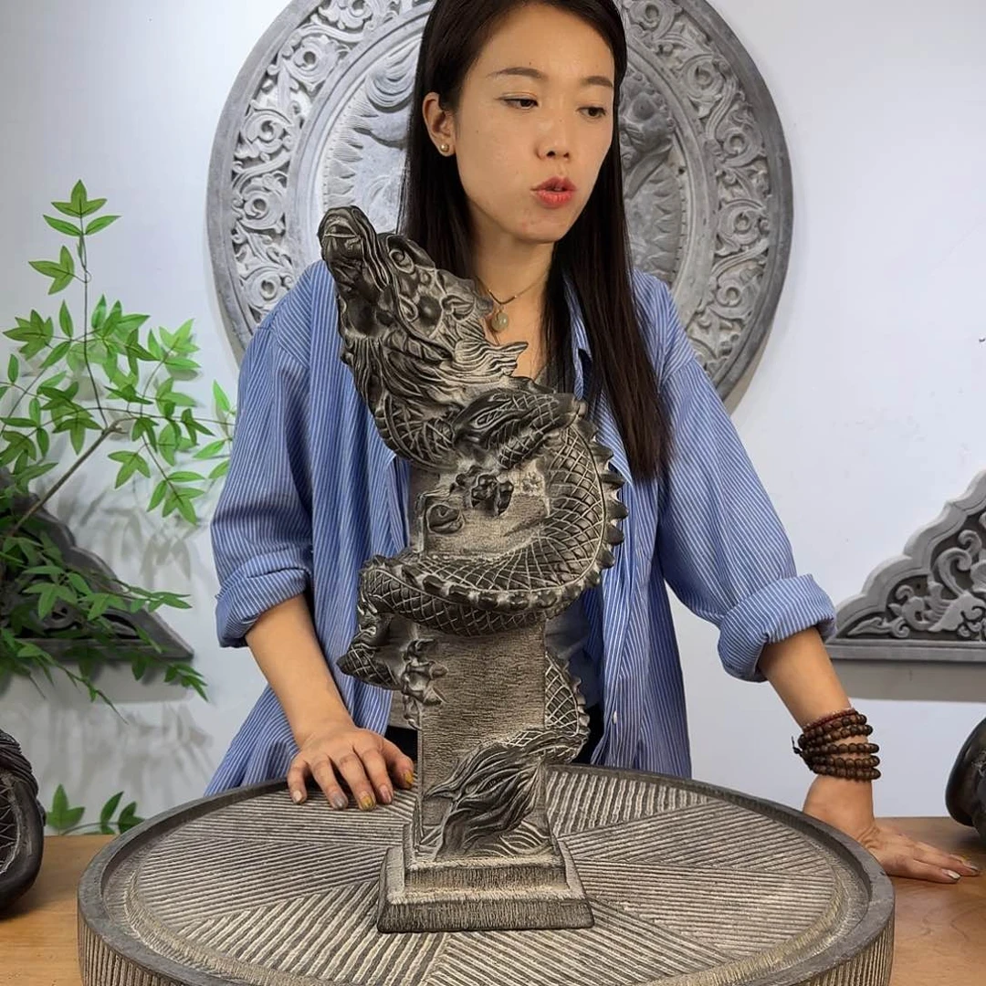 石材青石雕刻飞龙43高