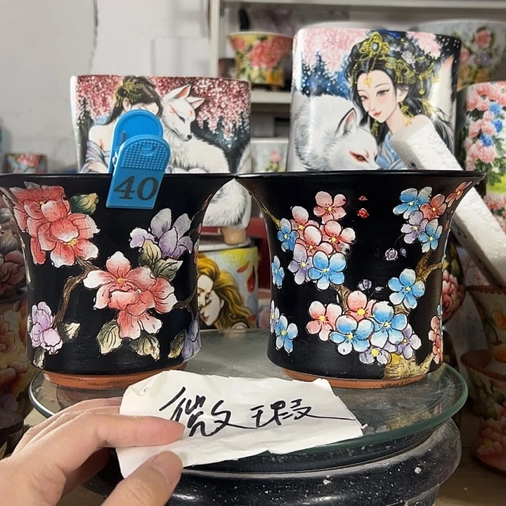 新***）景德镇手绘花盆性价比超高