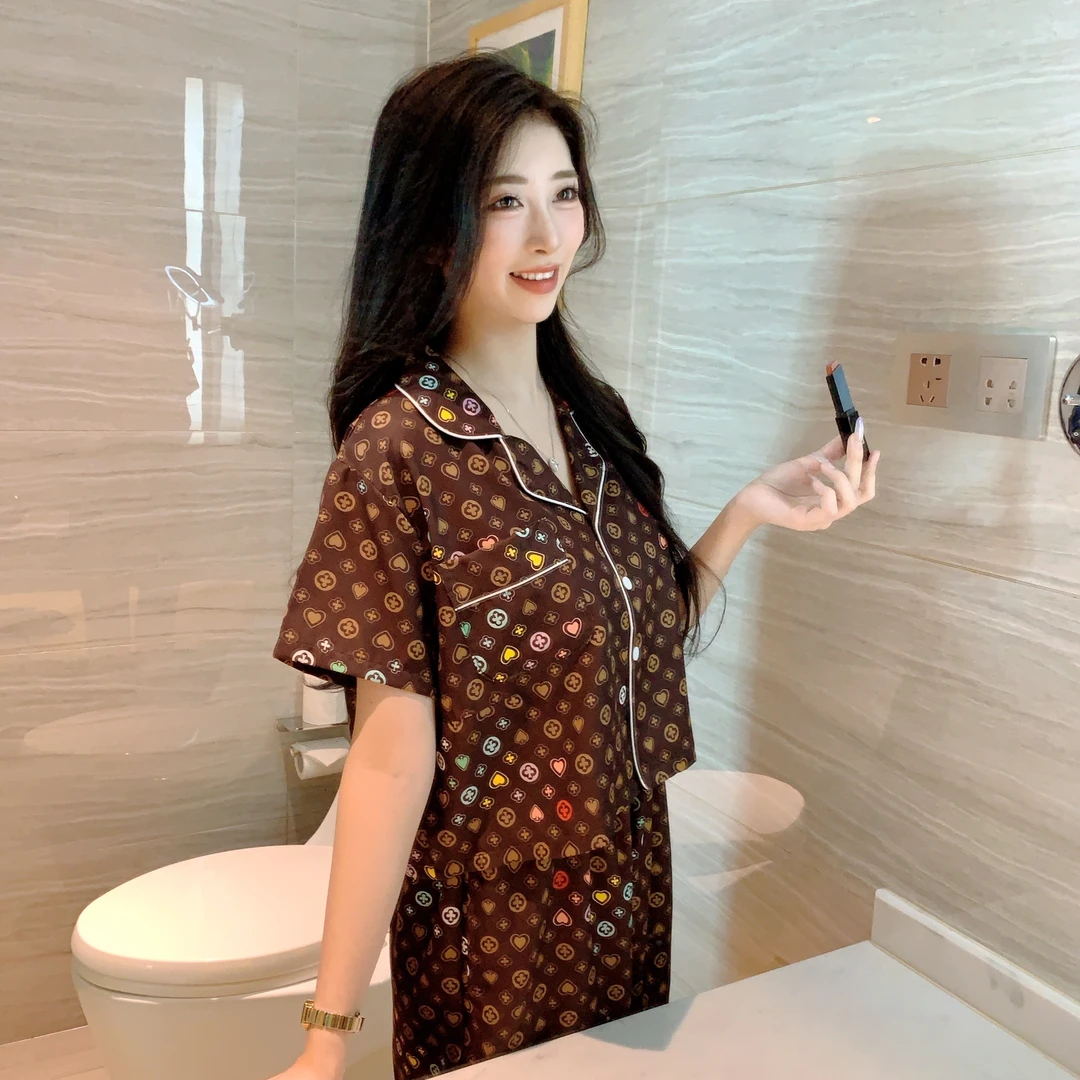 冰雪丝睡衣女款2025新款春夏季短袖短款上衣短裤短款小个子两件套