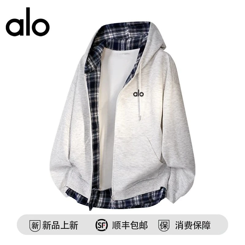 美国alo wolfo官方旗舰正品时尚连帽开衫卫衣男女解构休闲外套