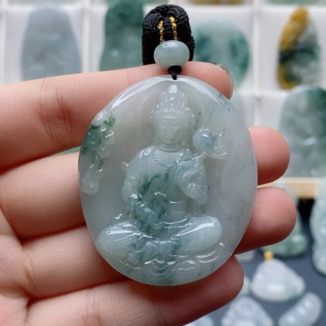 翡翠未镶嵌吊坠(不含链)大势至菩萨