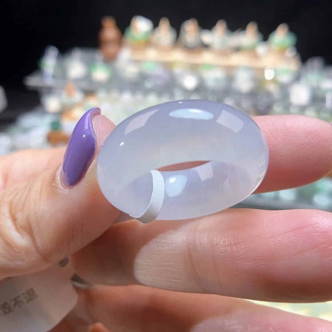 翡翠未镶嵌戒指17号白冰戒