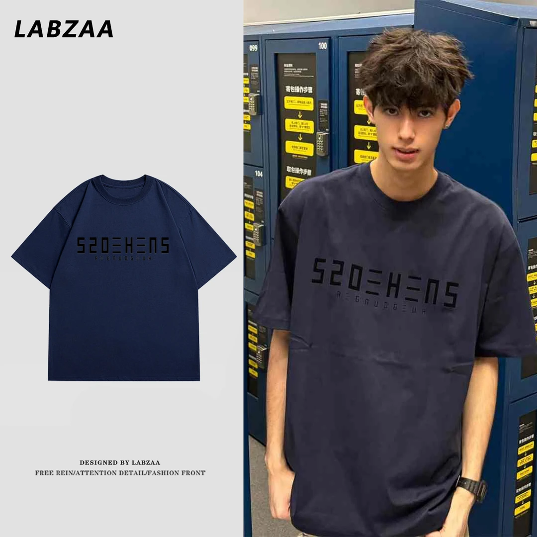 100%纯棉美式简约个性字母印花短袖T恤男女夏季百搭休闲情侣上衣