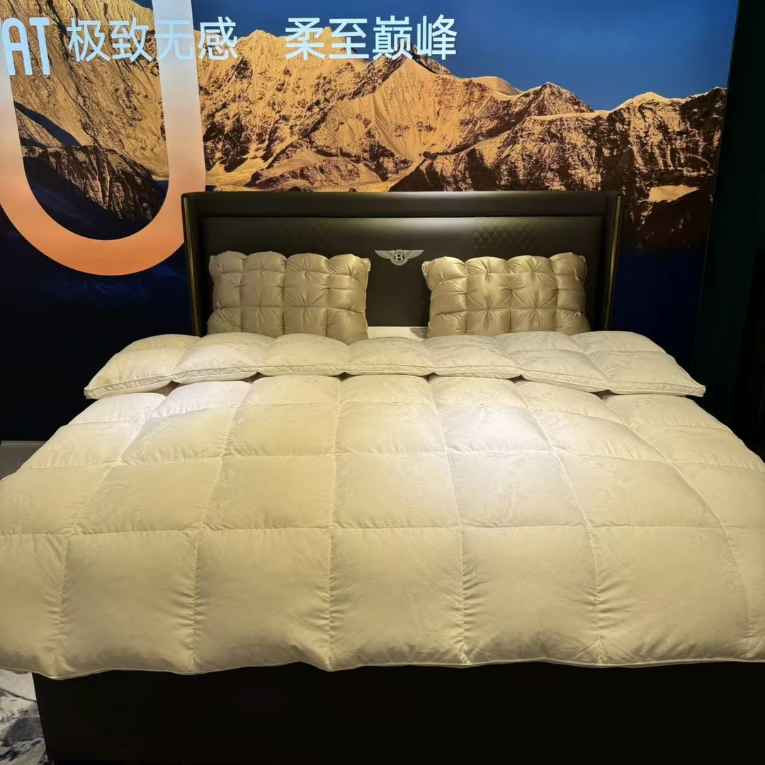 【皇家风范加厚羽绒被】四层提花加厚加重超柔保暖羽绒被