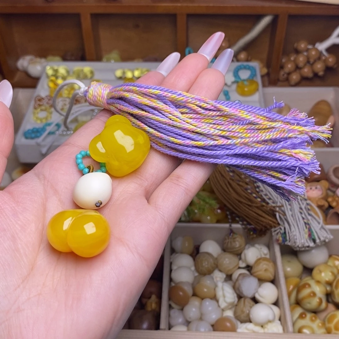 猴头核桃吊坠爱心熊头猫爪卡环紫气东来