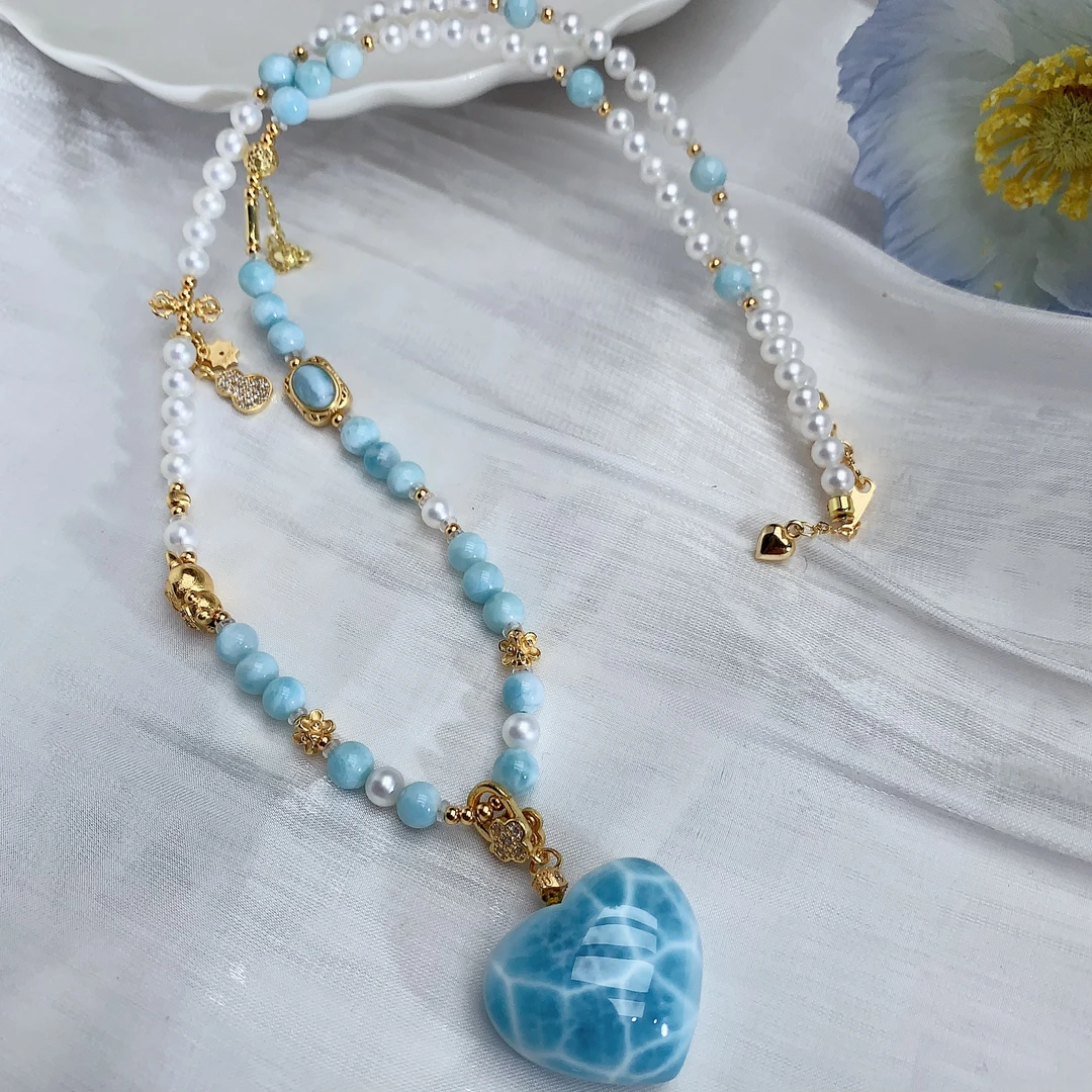 天然海纹石屁桃吊坠项链 多样性发其一 D1217