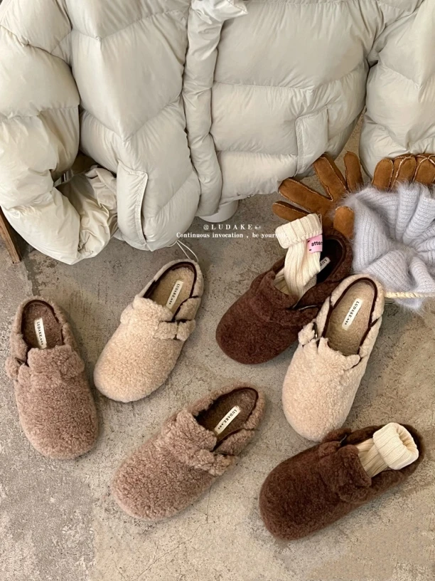 福秒 毛绒绒包头半拖（XZA663-6#）爱唯依