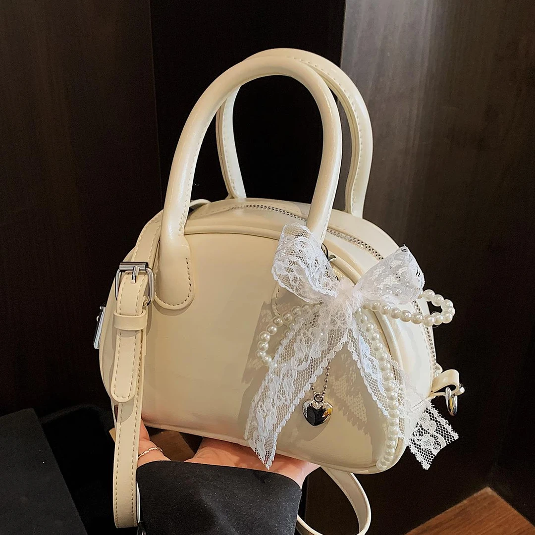 韩系ins潮流高级感手拎保龄球包2025新款时尚百搭单肩包小众女包