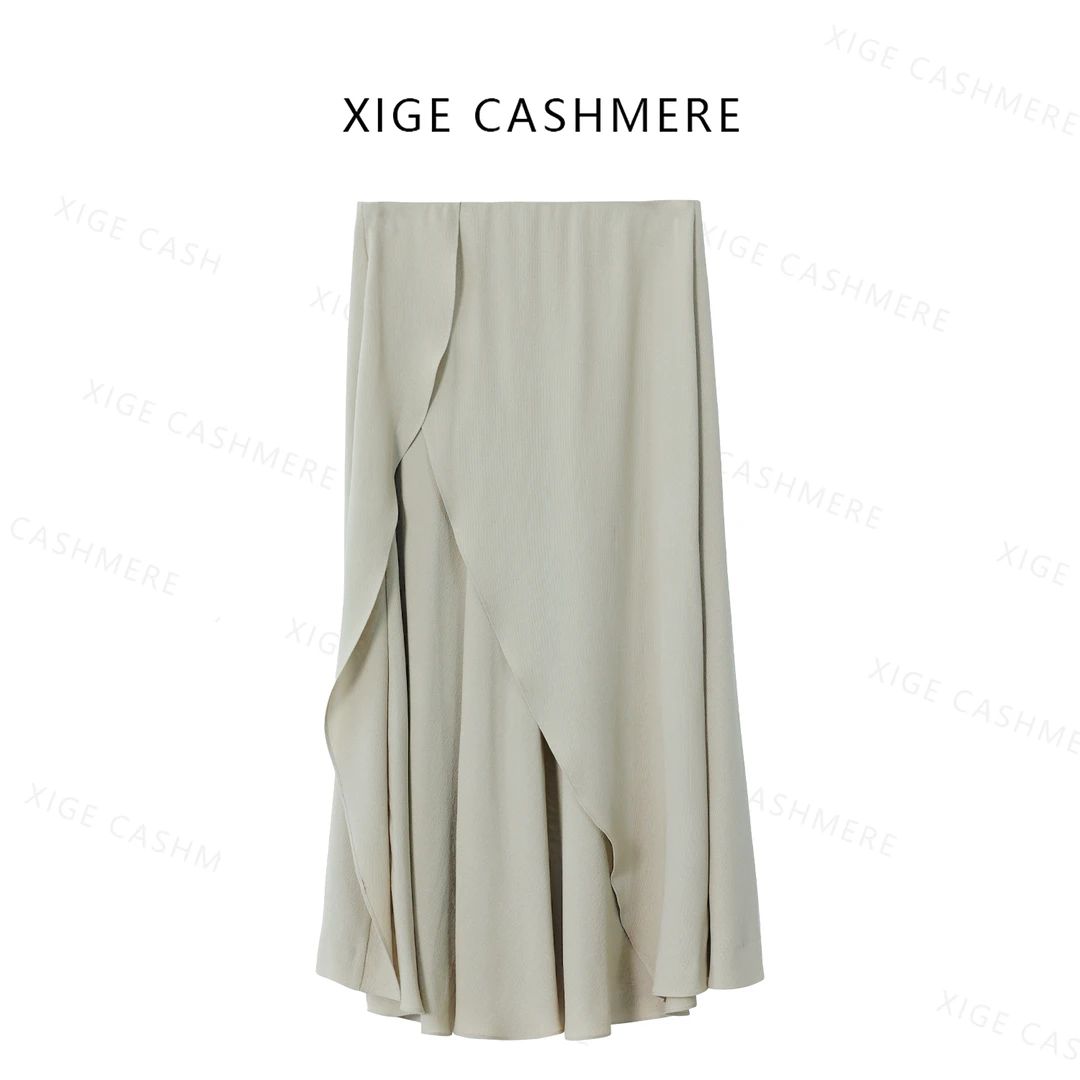 荷兰【蚕丝古罗】喜歌 100桑蚕丝夏季时尚女士设计感半身裙 8031