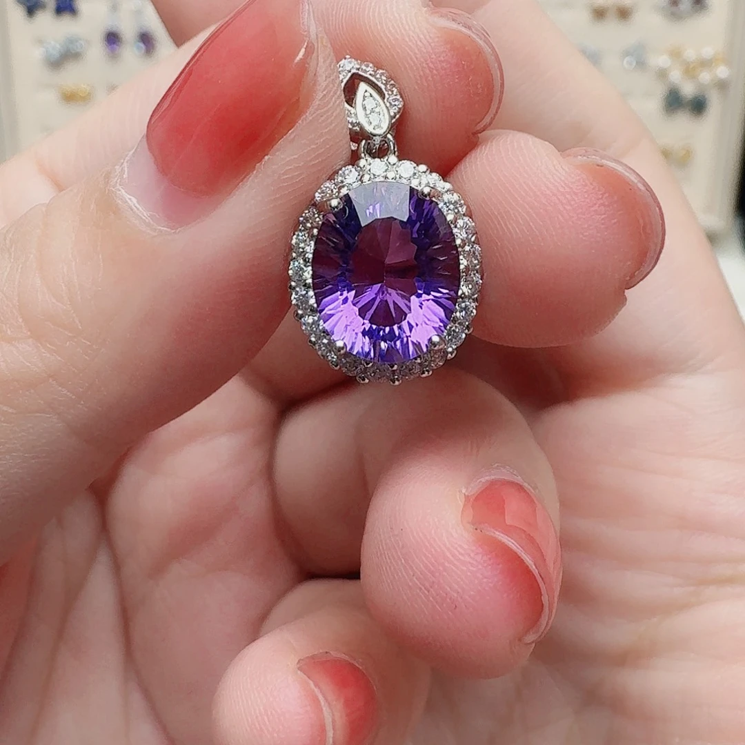 银S925镶嵌吊坠(不含链)水晶吊坠