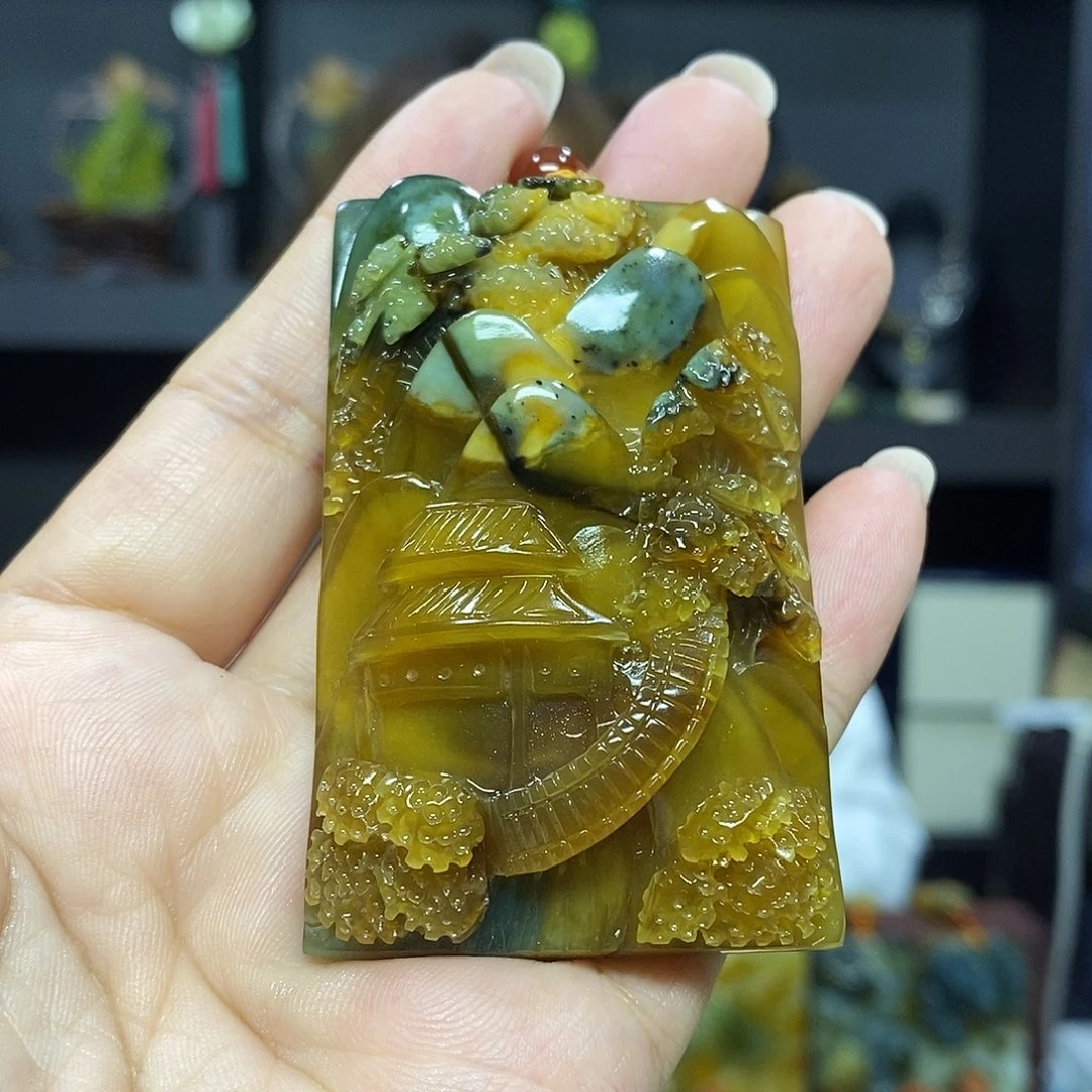 未镶嵌岫玉挂件吊坠项链