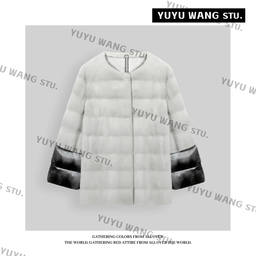 YUYU WANG【极雪】稀奢！紫罗兰+青紫蓝双稀有色整张貂皮外套皮草
