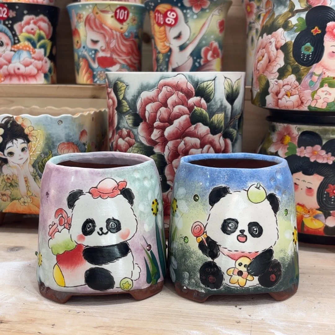 景德镇手绘花盆陶瓷7/9