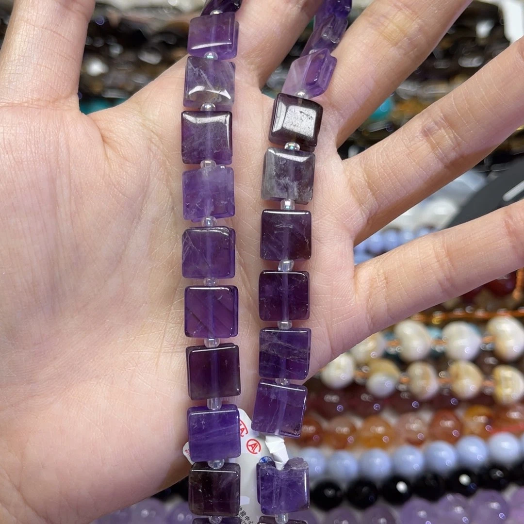 未镶嵌水晶颈饰天然紫水卡10➕长条38厘米