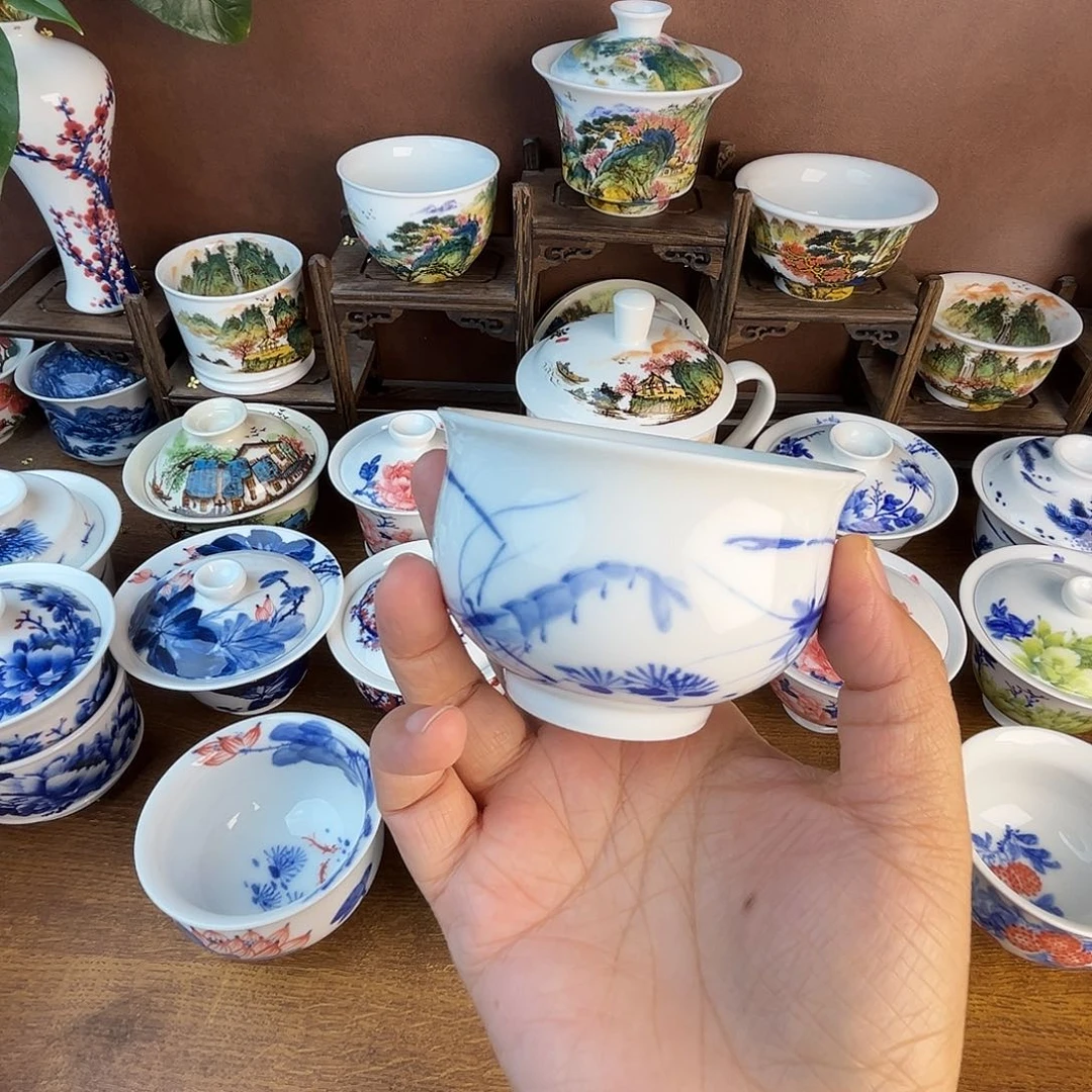 忠意堂釉下彩虾趣