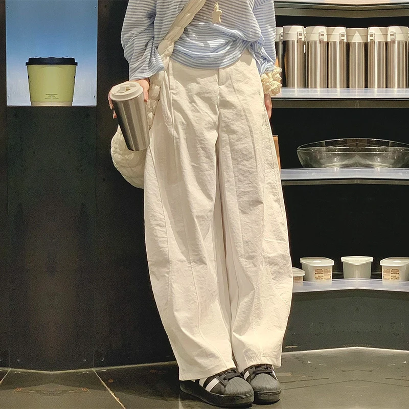 秋季弯刀阔腿裤女2025新款高腰百搭显瘦小个子慵懒休闲垂感香蕉裤