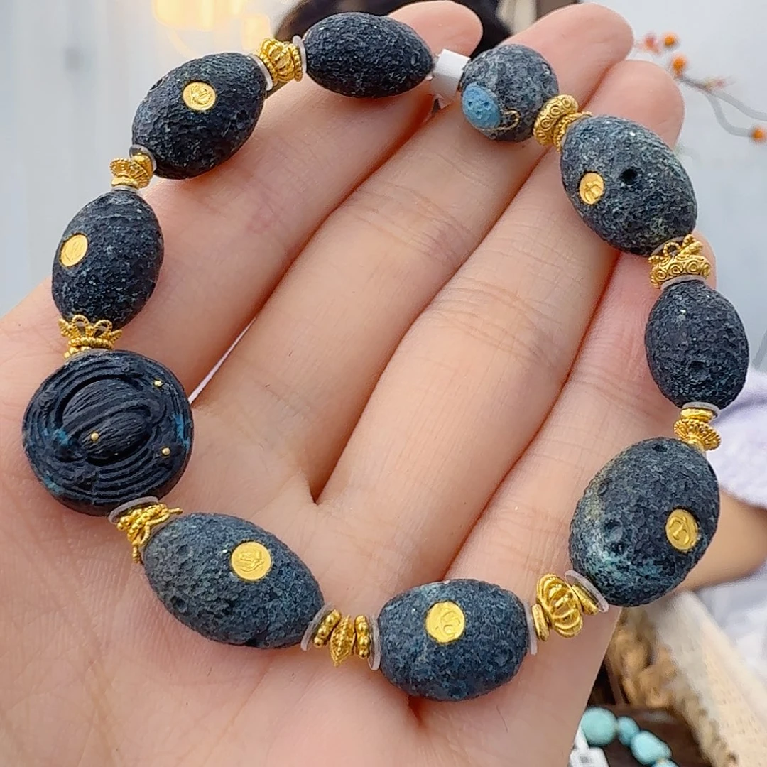 绿松石18K金镶嵌珠宝半成品