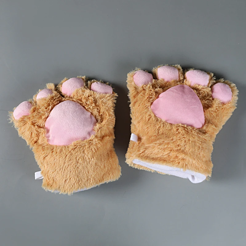 猫爪手套冬季儿童卡通熊爪动漫周边女仆配件单只cos卖萌套装猫娘