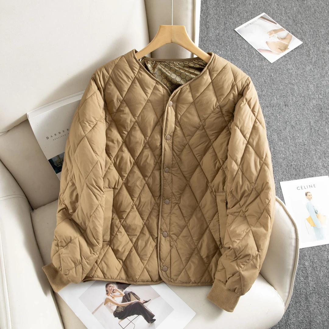 2秋冬新款女士圆领短款羽绒轻薄内搭通勤百搭石墨烯发热内胆外穿