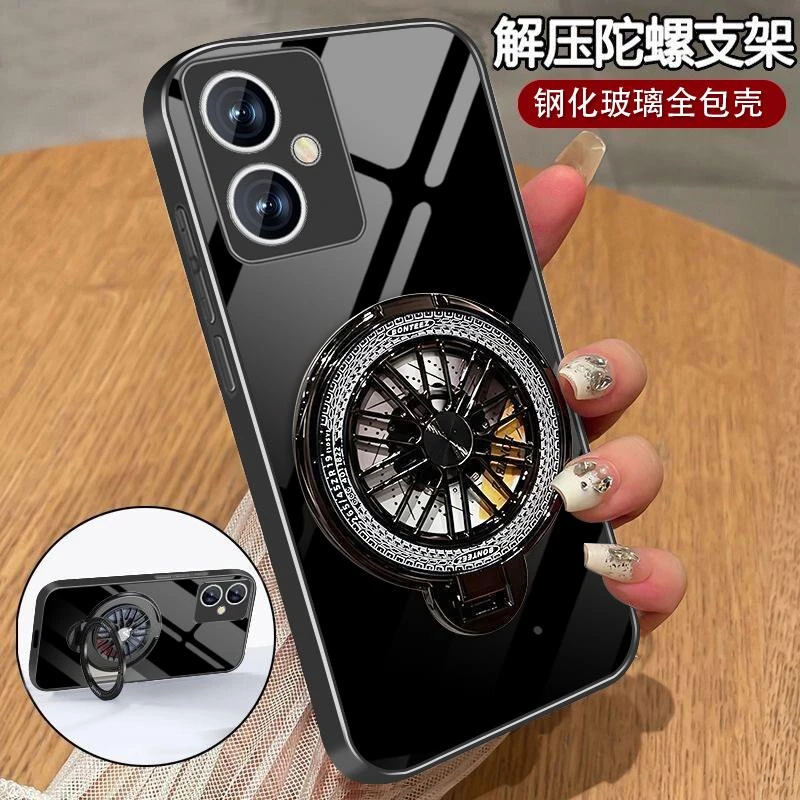 适用荣耀100手机壳华为荣耀100pro新款Honor解压陀螺支架5g钢化玻